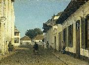 Jan Weissenbruch Een straatje in het oude gedeelte van Batavia Spain oil painting artist